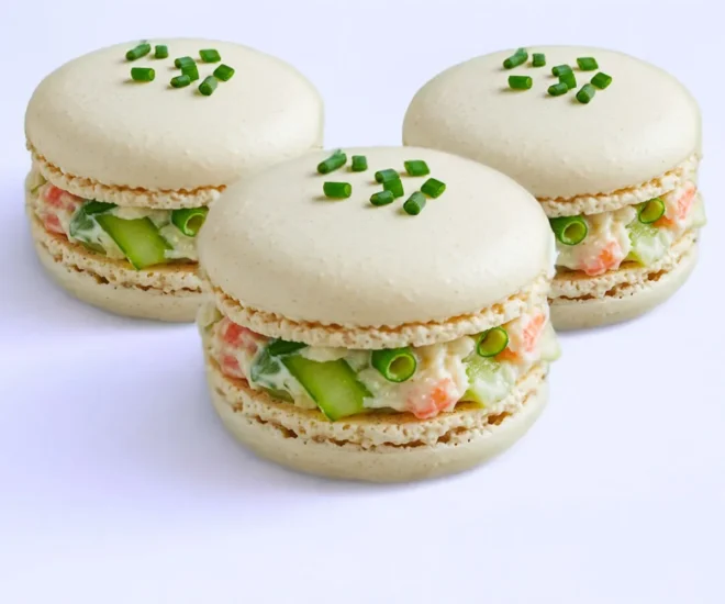 🦀 Macarons Salés Crabe, Citron Vert et Ciboulette 💚