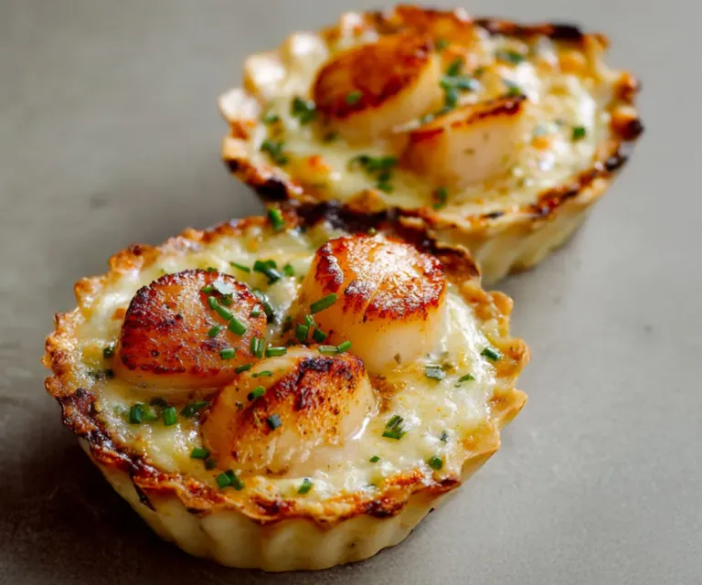 🥧 Tartelettes aux Coquilles Saint-Jacques sur Fondue de Poireaux