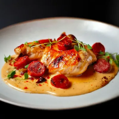 Aiguillettes de Poulet à la Sauce Crémeuse au Chorizo