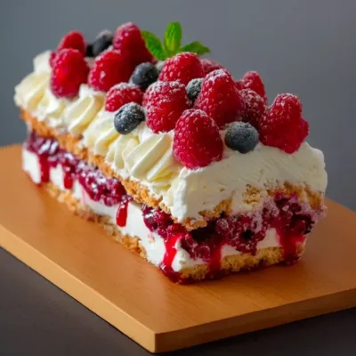 Bûche Mascarpone-Framboise Sans Cuisson