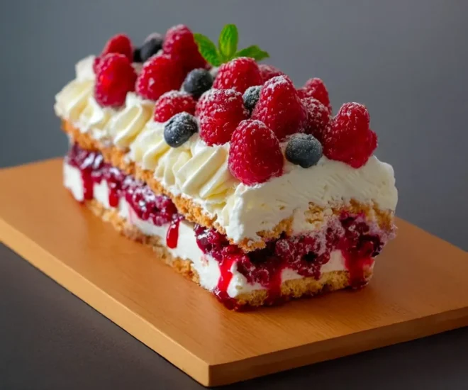 Bûche Mascarpone-Framboise Sans Cuisson (façon Entremets)
