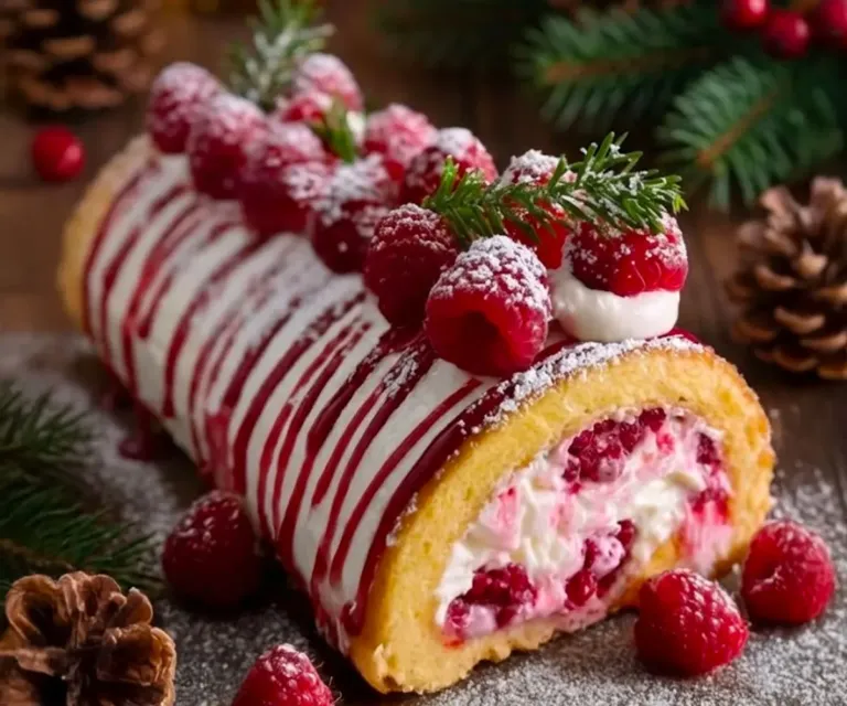 🎄 Bûche roulée framboise & mascarpone : légère, fruitée et irrésistible