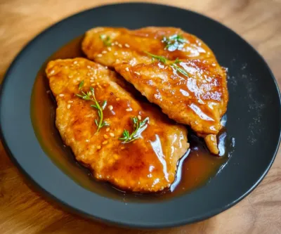 Escalopes de Poulet Caramélisées à l’Ail, Miel et Sauce Soja 🍯🍗