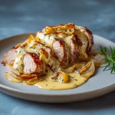 Filet mignon aux oignons confits et reblochon