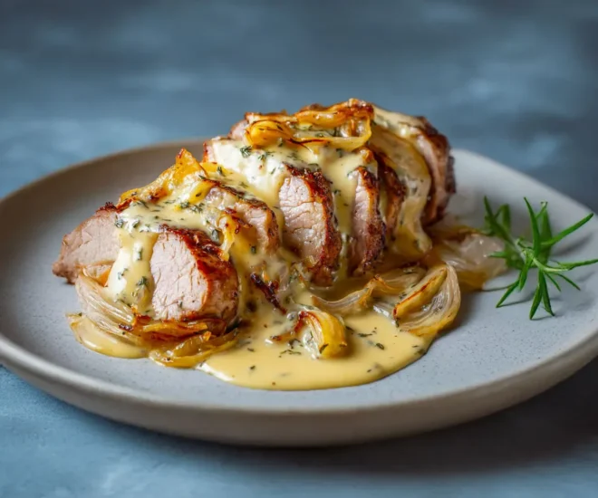 Filet mignon aux oignons confits et reblochon fondant