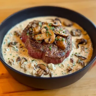 Filet Mignon Sauce Boursin aux Champignons