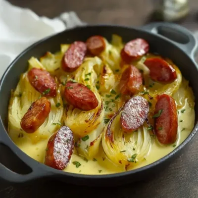 Fondue d’Endives Crémeuse aux Saucisses Fumées