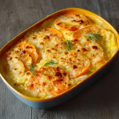 Gratin de Patates Douces au Lait de Coco