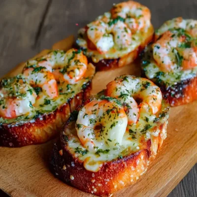Pain à l’Ail aux Crevettes de Noël