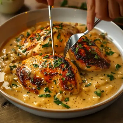 Poulet crémeux à l’ail rôti et parmesan