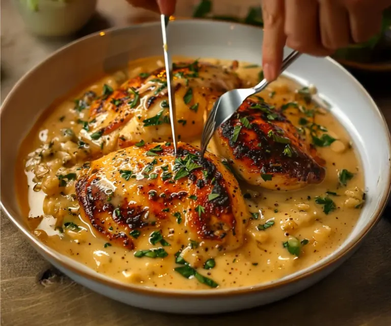 🍗 Poulet crémeux à l’ail rôti et au parmesan : un plat réconfortant et ultra savoureux