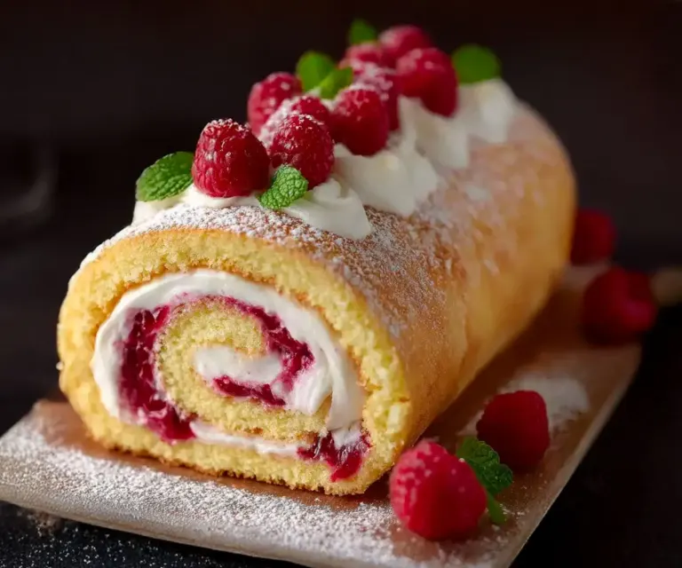 Roulé aux Framboises et Crème Fouettée : Dessert Indulgent à Faire Soi-même