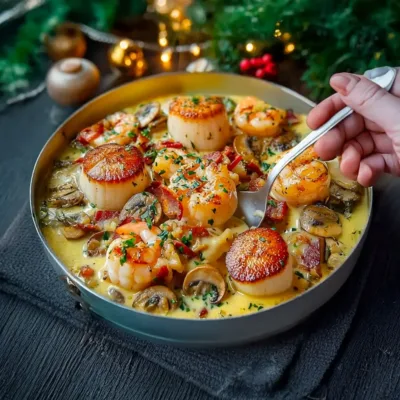 Saint-Jacques et Crevettes en Sauce Crémeuse