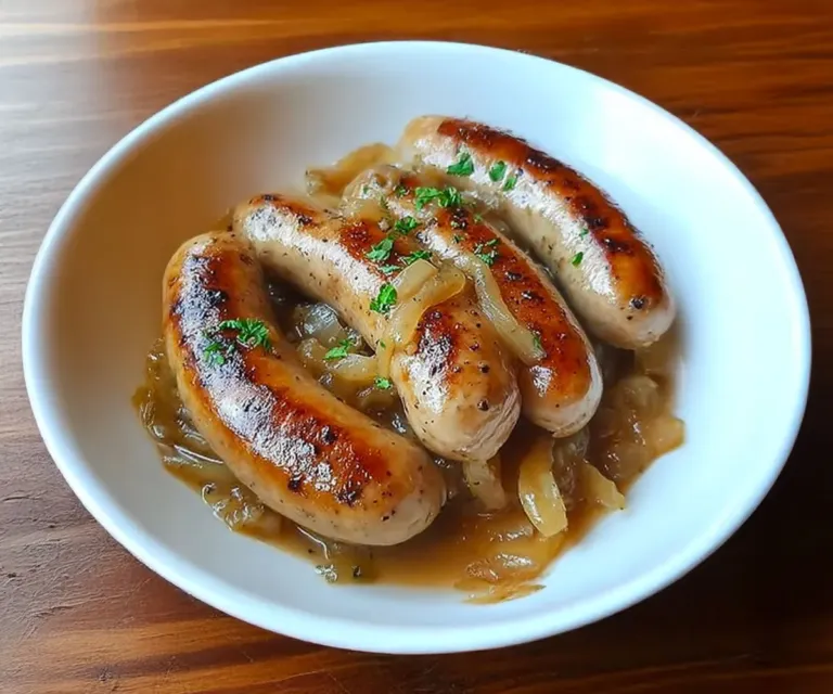 🌭🧅 Saucisses à la Moutarde et aux Oignons Fondants