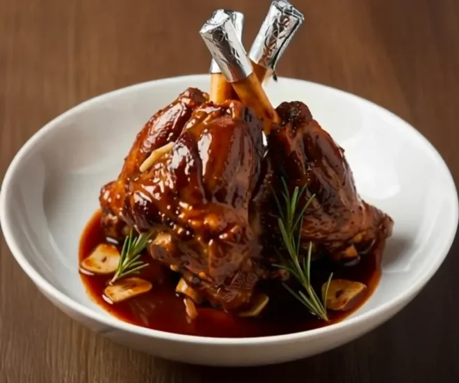 Souris d&rsquo;Agneau Confites au Miel et Romarin – Fondantes et Caramélisées 🍯🌿✨