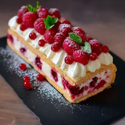 Bûche Mascarpone-Framboise Sans Cuisson