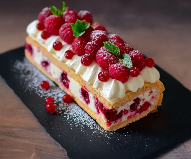 Bûche Mascarpone-Framboise Sans Cuisson : Un Dessert Festif et Facile
