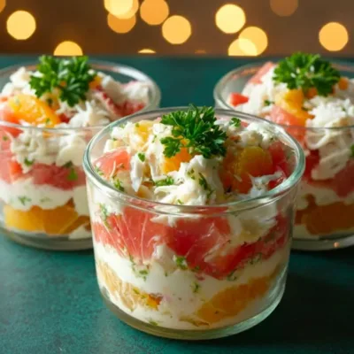 Verrines de crabe et agrumes à la crème citronnée
