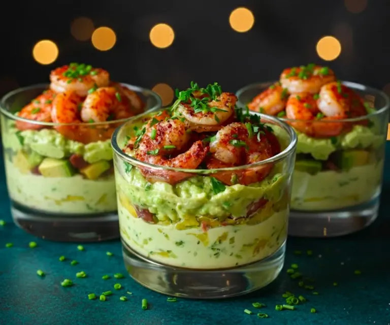 Verrines de Crevettes Grillées, Mangue & Guacamole Citronné 🦐