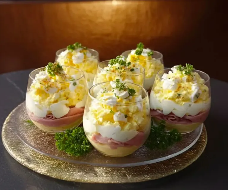 Verrines d’Œufs Mimosa : Une Idée Chic et Facile pour l’Apéritif des Fêtes 🎉