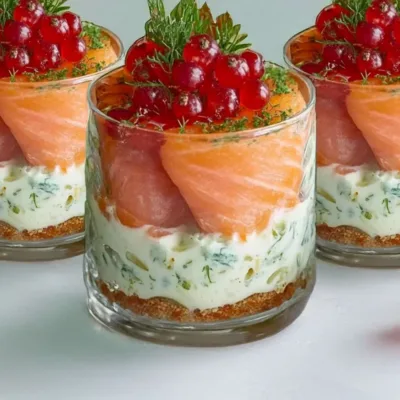 Verrines Festives au Saumon Fumé et Fromage Frais