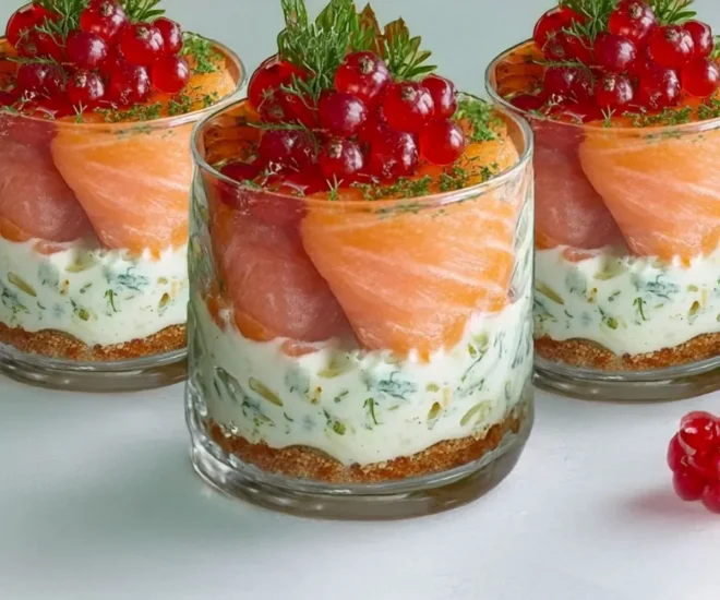 Verrines Festives au Saumon Fumé & Fromage Frais
