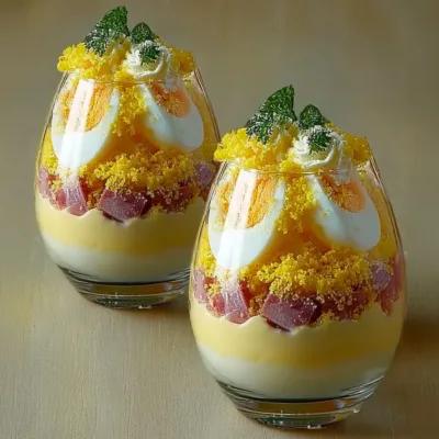 Verrines Festives d’Œufs Mimosa : Élégance et Saveurs