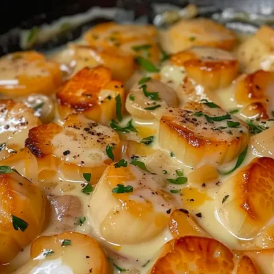 Blanquette de Saint-Jacques aux Crevettes et Poireaux