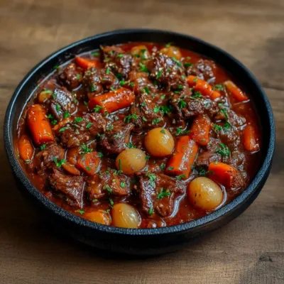 Bœuf mijoté aux carottes et pommes de terre