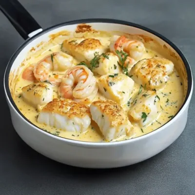 Cassolette de poissons et crevettes délicieuse