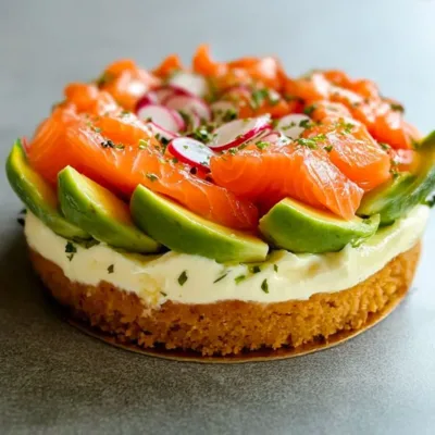 Cheesecake Salé à l’Avocat et au Saumon