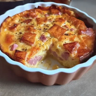 Clafoutis léger au chou-fleur et jambon