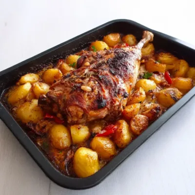 Épaule d'Agneau Rôtie aux Pommes de Terre Fondantes