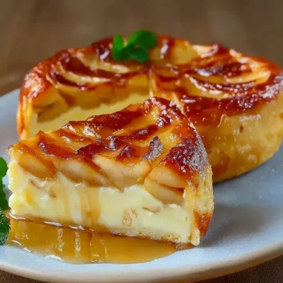 Flan aux pommes et yaourt léger et fondant