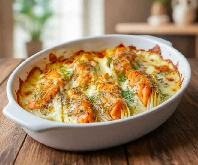 🥘 Gratin d’Endives au Saumon Fumé, Crème Citronnée & Fromage