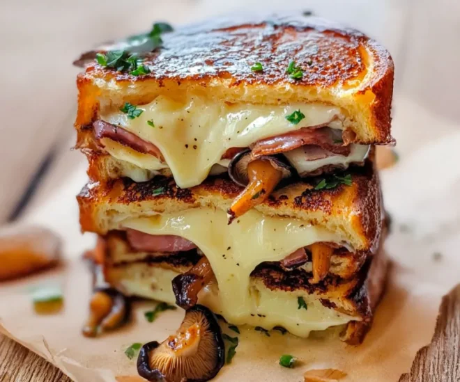 Le Croque-Monsieur « Perdu » à la Truffe, Cœur Filant de Comté & Poêlée de Girolles 🥪
