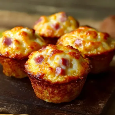 Muffins Croustillants au Jambon et Fromage