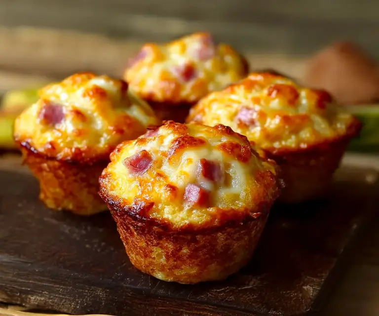 🧀 Muffins Croustillants au Jambon et Fromage : Un Délice Savoureux à Partager