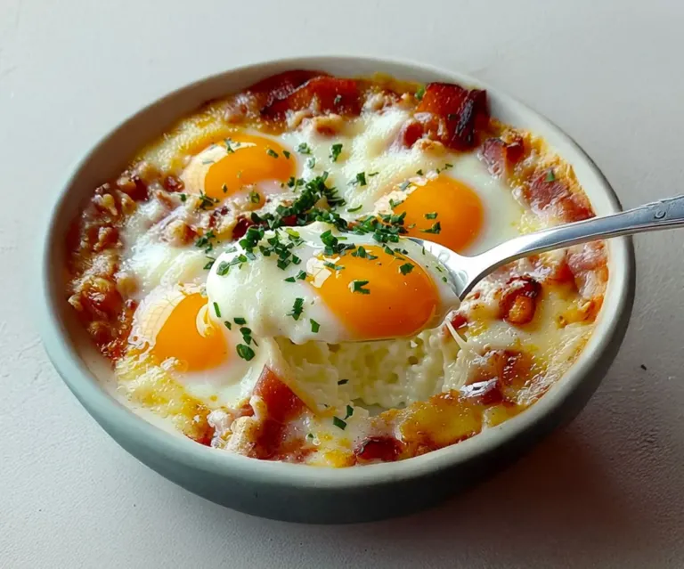 Œufs Cocotte au Fromage et Bacon : Un Délice Rustique au Four