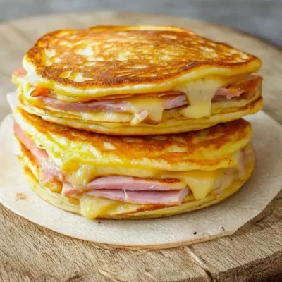 Pancakes Salés au Jambon et Fromage - Recette Facile