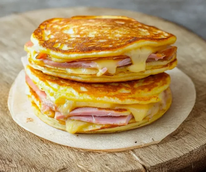 🥞 Pancakes Salés au Jambon et Fromage – Moelleux & Gourmands