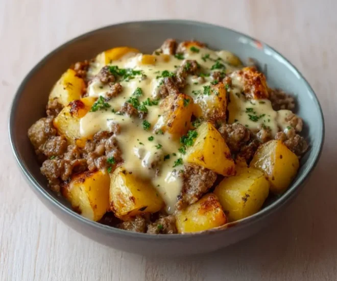 🥔🥩 Poêlée de Viande Crémeuse & Pommes de Terre Express