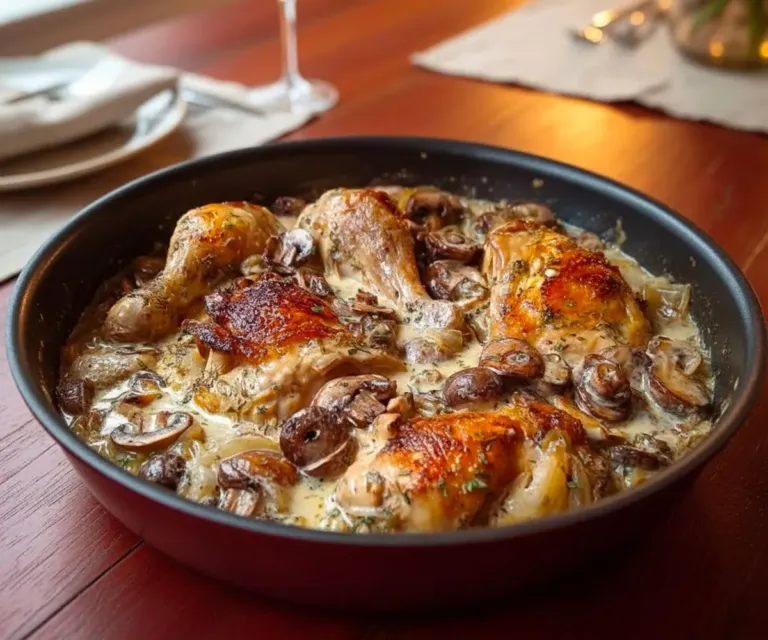 🍗 Poulet à la Crème et aux Champignons : Un Plat Réconfortant et Gourmand