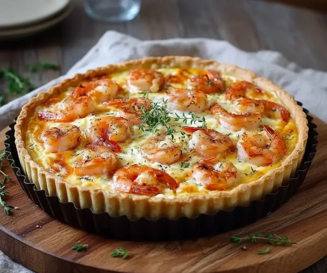 Tarte aux Crevettes, Poireaux et Crème Fraîche : Une recette savoureuse et iodée