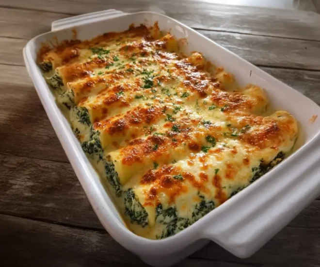 đż Cannelloni au Fromage et aux Ăpinards Gratins au Four
