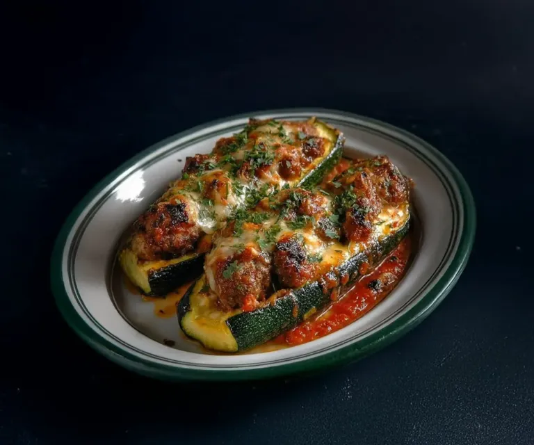 Courgettes Farcies Gratinées à la Viande et Sauce Tomate Fondante