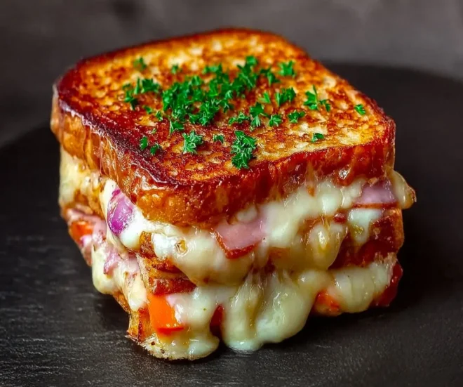🧀 Croque-Monsieur Gourmand au Fromage Fondant et Légumes Croquants