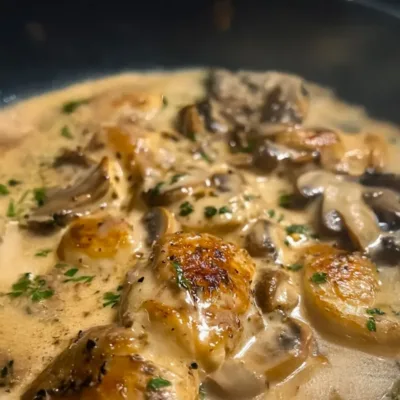 Émincés de Poulet à la Moutarde et Champignons
