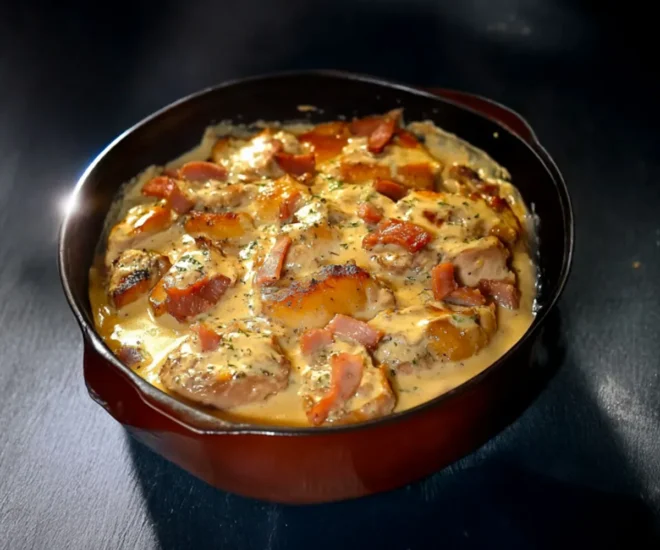 🥘 Émincés de Poulet à la Moutarde, Lardons et Champignons