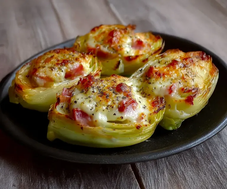 🌿 Endives Farcies au Jambon et au Fromage : Le Gratin Réconfortant et Fondant